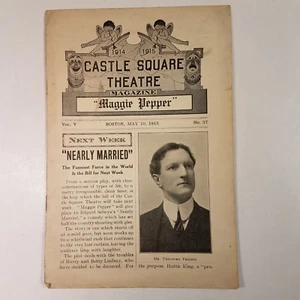 CASTLE SQUARE THEATRE PROGRAM MAY 10 1915 MAGGIE PEPPER CRAIG PLAYERS BOSTON MA - Picture 1 of 3