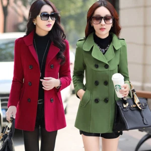 New Korean fashion women's section double breasted Slim woolen jacket coat - Picture 1 of 16