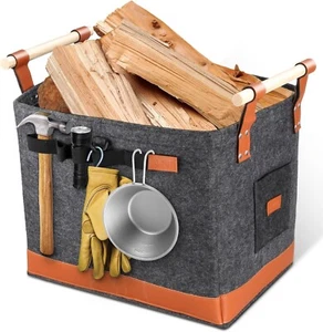 Holzkorb aus Filz für Kaminholz 50 L, Filztasche mit Extra Dicker Filz und Griff - Bild 1 von 7