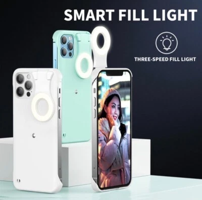 Funda Iphone con Luz LED Selfie Plegable Blanco/Color Menta.  Foto 1 de 3