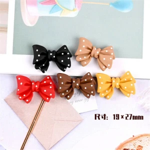 10 Mix Spotted Bows Resin Embellishments DIY Cardmaking Crafting Decors 27x19mm - Picture 1 of 8