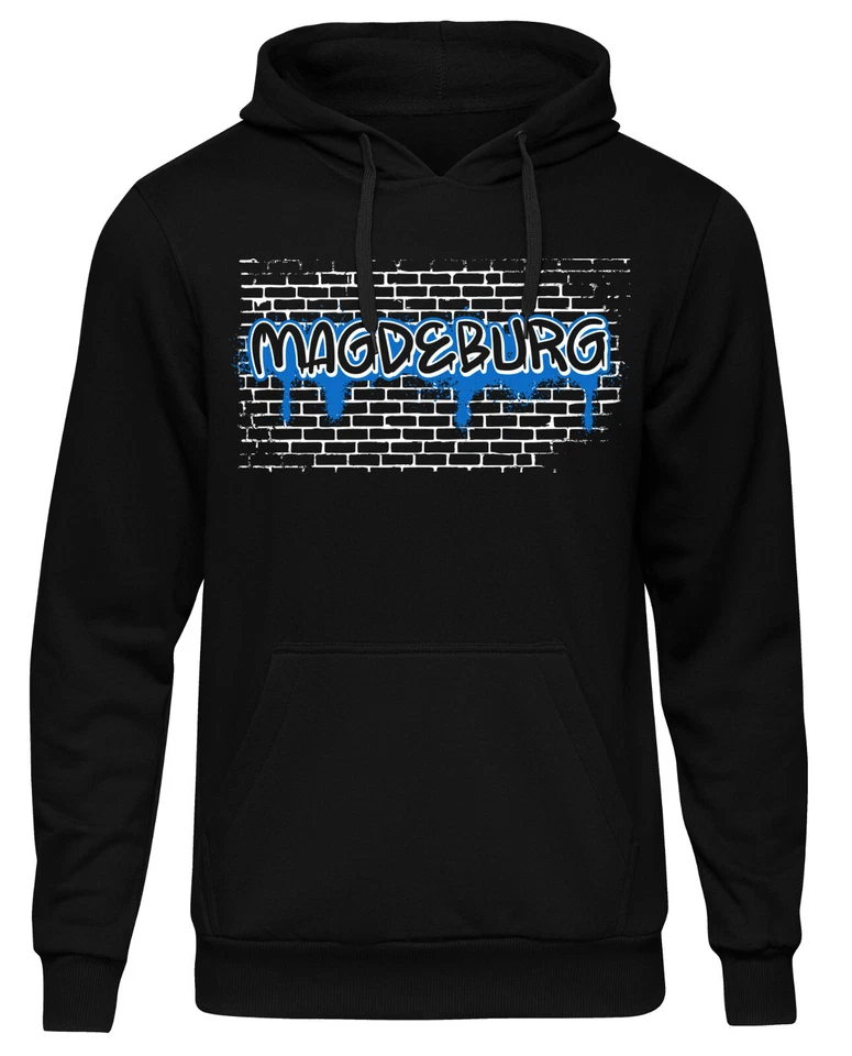 B-WARE | Graffiti Magdeburg Kapuzenpullover Skyline Fussball City Größe:M - Bild 1 von 1