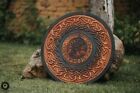 Vegvisir Round Wooden Work Viking Shield Icelandic Runic Decorative Pattern