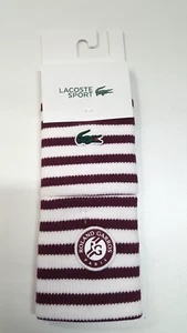 Braccialetto unisex Lacoste edizione sportiva Roland Garros jersey fasce bianco marrone - Foto 1 di 13