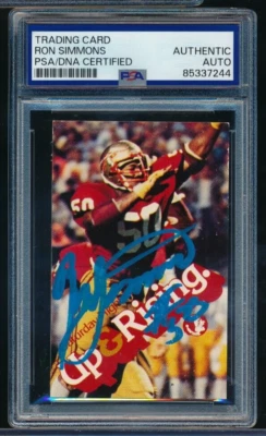 1980 Florida State Seminoles Football Schedule signed auto Ron Simmons PSA/DNA 0 - Image 1 of 2