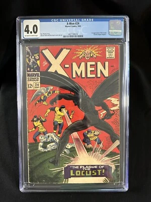 Marvel Comics X-Men #24 CGC 4.0 1966 OW/W Pages The Plague of the Locust - Image 1 of 4