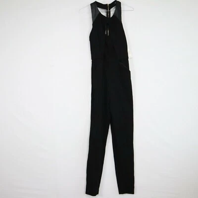 XOXO Jumpsuit Romper Womens Small Pants Zipper Casual Bibs Black Sleeveless NWT - Image 1 of 4
