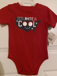 Baby Boy's Patriotic Fourth Of July Red Onesis Bodysuit Sz 6-9 Months NWT - Picture 1 of 4