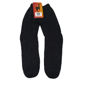 HANDMADE ANDEAN ALPACA MID CALF SOLID BLACK SOCKS - Picture 1 of 6