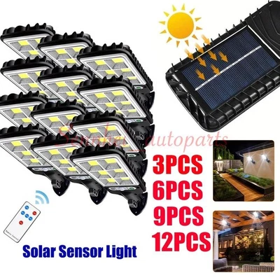 3-12PCS LED Solar Street Light Security Flood Lamp Motion Sensor Outdoor Wall - Image 1 of 4