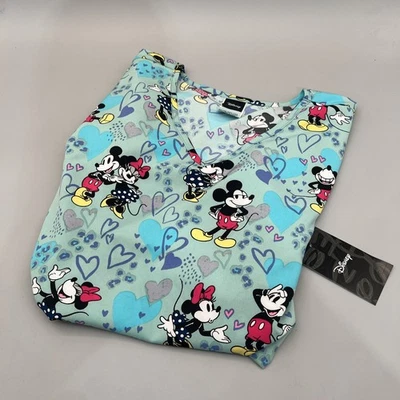 Disney Women’s Mickey and Minnie Fashion Scrub Top Size L New - Image 1 of 4
