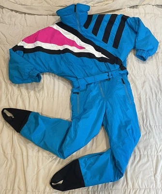 BONITO Traje de Esquí Snowboard Para Mujer Vintage Tyrolia Head Años 90 Rosa Neón 8 Una Pc Foto 1 de 4