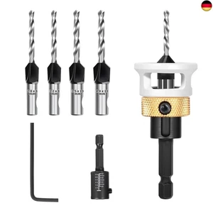 Senkbohrer Holz Set 6 Stück, Bohrsenker mit Verstellbarem Tiefenstopp, Zubehör f - Bild 1 von 6