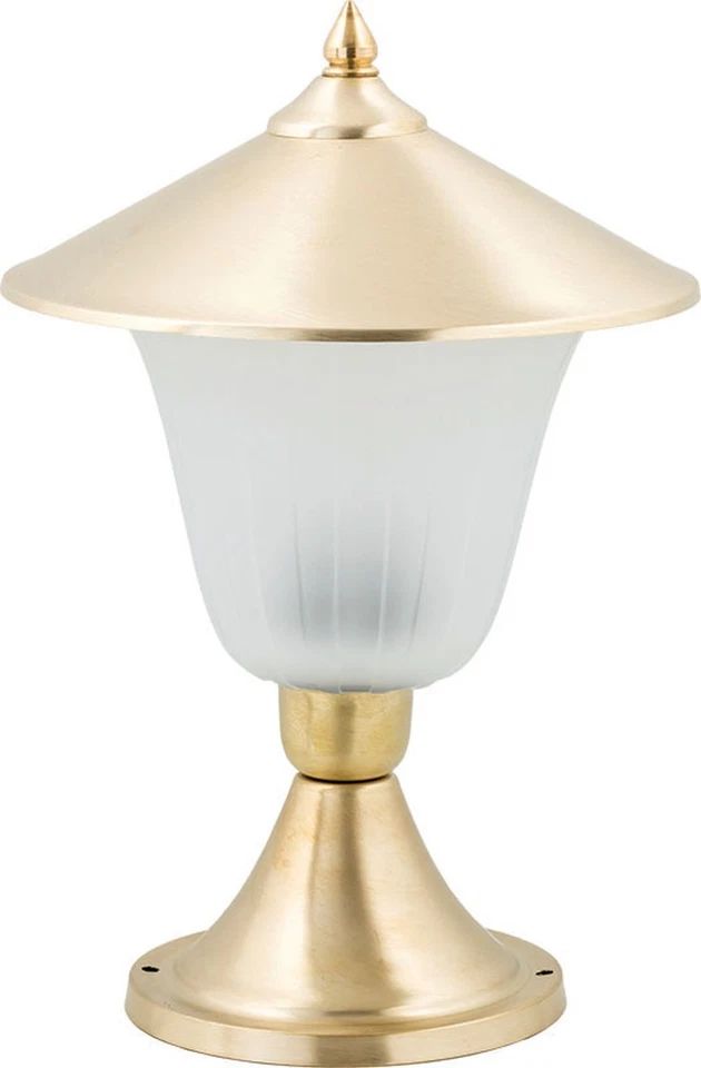 Edle Sockelleuchte Außen Messing Glas massiv H:29cm Beleuchtung Garten Weg - Bild 1 von 1