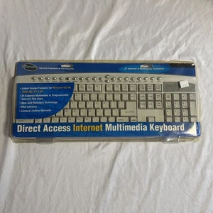 iConcepts Direct Access Internet Multimedia Keyboard - New Old Stock - Grey PS2 - Picture 1 of 6