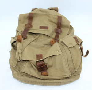 Mochila Grande 20" Kattee Material Lona Cuero Correas Bolsillos Hebilla Cierres - Imagen 1 de 12