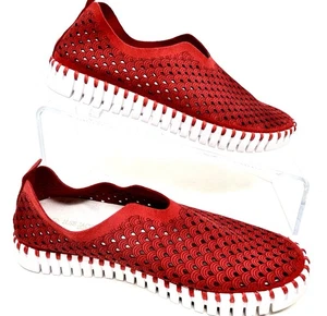 Ilse Jacobsen Hornbaek Tulip Flats Damen EU 36 US 6 Deep Red Perforated Loafers - Bild 1 von 10