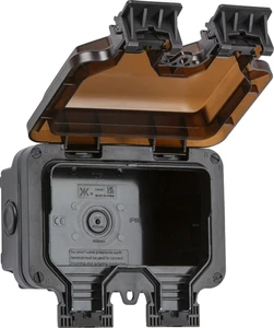 OUTDOOR IP66 2G EMPTY ENCLOSURE BLACK/SMOKED BLACK FINISH - Picture 1 of 1