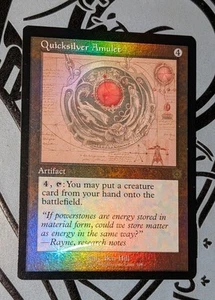 MTG *FOIL* The Brothers' War *SCHEMATIC* Rare QUICKSILVER AMULET NM - Imagen 1 de 1