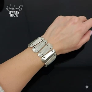 Stäbchen Armband im Boho Stil, Handgemachtes Armreif Schmuckstück - Bild 1 von 10