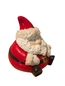 Vintage Keramik Form Roly Poly Santa Weihnachten Figur Deckel Schmuck Glas Schale  - Bild 1 von 12