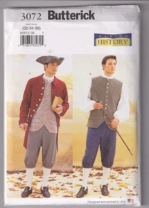 3072 BUTTERICK History - COSTUME: Revolutionary - Mens 32/34/36" - Imagen 1 de 2
