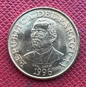 Paraguay 1996 Brass Plated Steel 10 Guaranies. Garay. FAO Issue. UNC. KM# 178a - Picture 1 of 2
