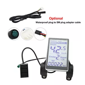 Panel de control medidor de potencia de velocidad pantalla LCD Ebike 24V 36V 48V 60V M5 5 pines SM/WP - Imagen 1 de 21