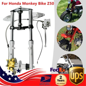 Motorcycle Disc Brake Caliper & Front Fork Assembly For Z50 Honda Monkey Bike - Picture 1 of 12