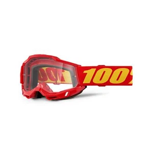 Occhiali da motocross 100% ACCURI 2 OTG rossi con lente trasparente sopra la maschera - Foto 1 di 1