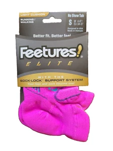 Feetures! Elite Light Cushion No Show Tab Fuchsia/Reflector - S - Picture 1 of 1