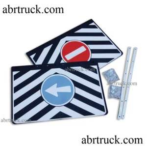PAAR GUMMISPRITZSCHUTZ ZEBRA MIT SIGNALEN 53 X 37 CM FÜR LKW UND TRANSPORTER - Bild 1 von 1