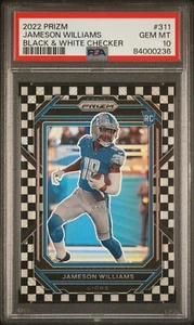 2022 PANINI PRIZM 311 JAMESON WILLIAMS, BLACK WHITE CHECKER, PSA 10, SSP!!!! - Picture 1 of 4