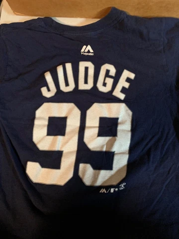 Majestic New York Yankees Youth T-Shirt Size XS (6-7) Aaron Judge #99 Blue Cover