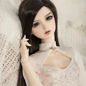 1/3 BJD bambola donna ragazza resina sfera occhi snodati viso trucco vestito cheongsam SET - Foto 1 di 10