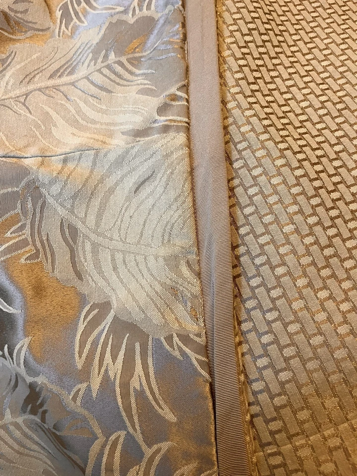 Edredón reversible Charter Club King hojas de palma botánicas beige dorado lujo Foto 1 de 4