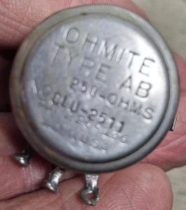 Ohmite AB CLU-2511/ 250 Ohm 10%- Type J - Potentiometer /Used/1960's /See Video - Picture 1 of 2