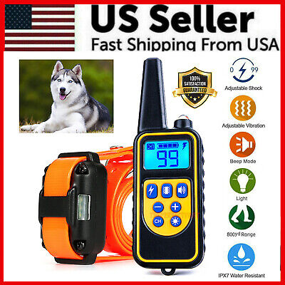 2700 FT Remote Dog Shock Training Collar Rechargeable Waterproof LCD Pet Trainer • 25.89$