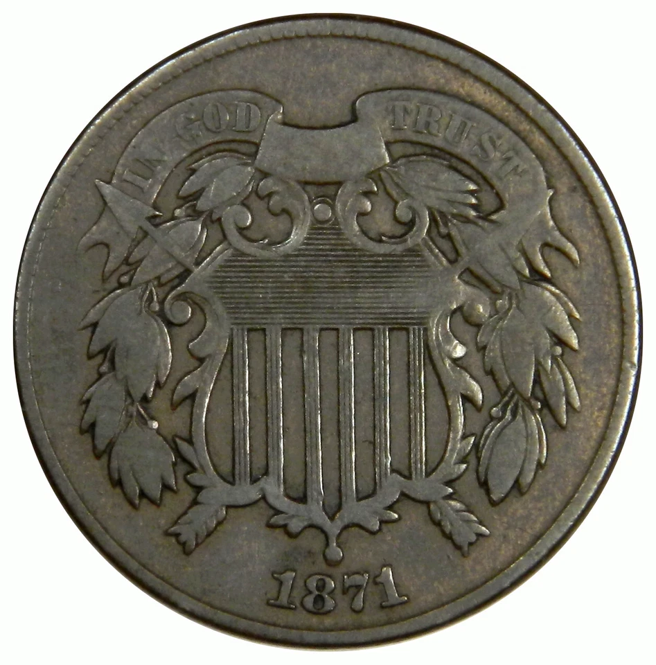 1871 TWO CENT ~ VERY SHARP F/VF ~ PRICED RIGHT! - Image 1 of 2