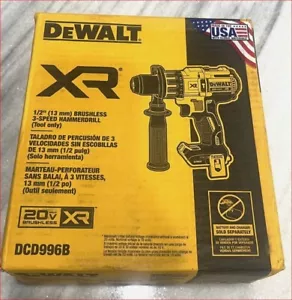 Brand New DeWalt DCD996 20V Max XR Brushless 3-Speed Cordless 1/2 Hammer Drill - Picture 1 of 1