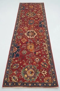 3 x 8 ft Red Bidjar Afghan Hand knotted Oriental Traditional Runner Rug - Picture 1 of 18