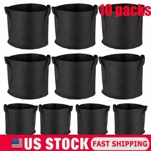 10X Grow Bags Plant Fabric Pot Nursery Soil Bag with Handles Thickened Nonwoven - Picture 1 of 12