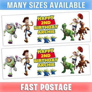 Toy Story D5 Personalised Banner Party Paper Birthday Game Boys Girls Movie Buzz - Picture 1 of 1