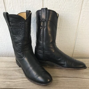 Justin Cora Classic Roper Western Boots Womens 6.5 B Black Leather L3703 USA - Picture 1 of 13
