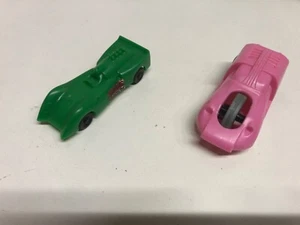 Vintage 1960's JVZCO Pink Flywheel Racer and Green Race Car Cereal Premiums  - Picture 1 of 5