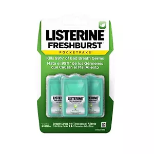 Tiras de respiración Listerine Freshburst Pocketpaks, ambientador disolvente - Imagen 1 de 9