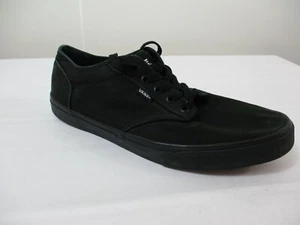 Vans Mens Sneakers 13 Low Top Trainers Black Canvas Laces Skateboarding - Picture 1 of 12