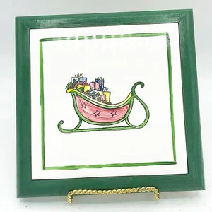 Christmas Sleigh Trivet Howard Originals Tulsa OK - Picture 1 of 3