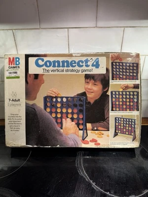 Vintage MB Games Connect 4 1984 Game Complete Good Condition box not so much - Image 1 of 3