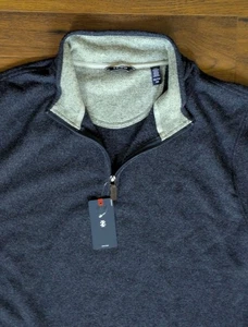 NWT IZOD Dark Blue Pullover Jacket 1/4 Zip Sporty Men's XXL (26.5" pit-pit) - Picture 1 of 8